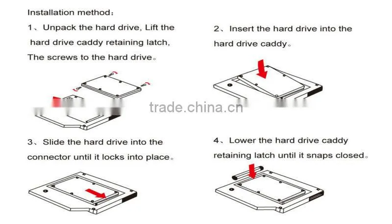 9.5mm SATA 2nd Harddisk Case HDD Caddy Adapter For Lenovo IdeaPad Y510P Y510PT
