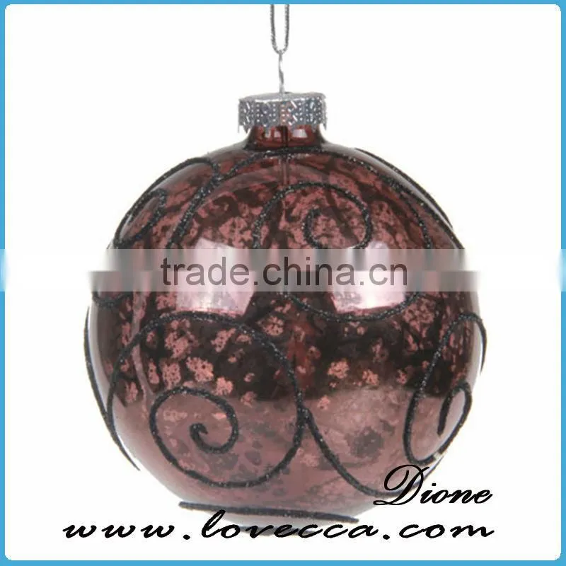 Shine--blown glass christmas ornament crafts transparent Xmas glass ball
