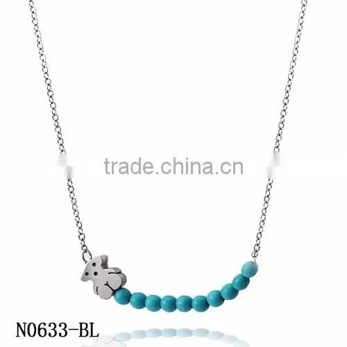 Guangzhou biggest wholesale fashionable ceramic pearl silver chain necklace