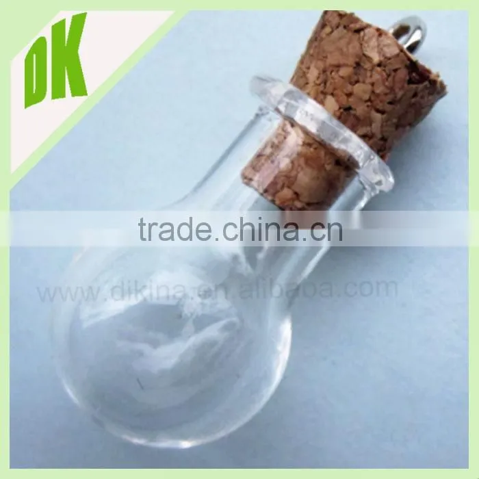 Factory wholesale arts crafts glass vial@ 2ml with cork stopper mini amber perfume drift votive wishing glass bottle wholesale