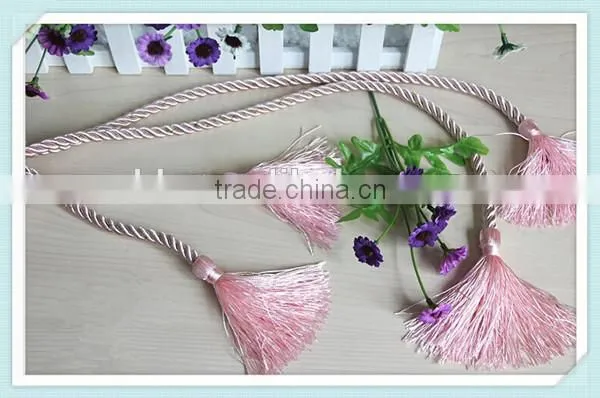 High quality Pink Curtain Drapery Rope Tieback Cord