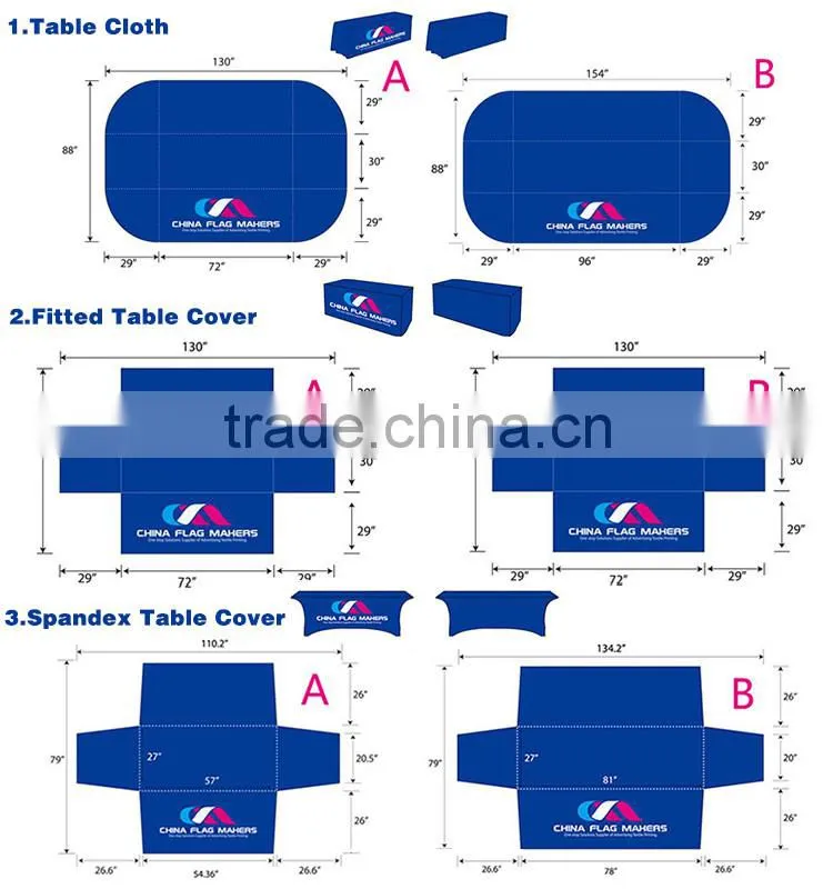 tradeshow display stand table cloth of 6ft table