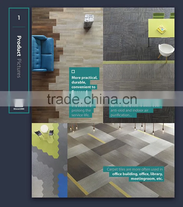 Fireproof carpet tiles 50x50, tile carpet, office style carpet puzzle
