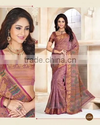 Blue Cotton Silk Saree