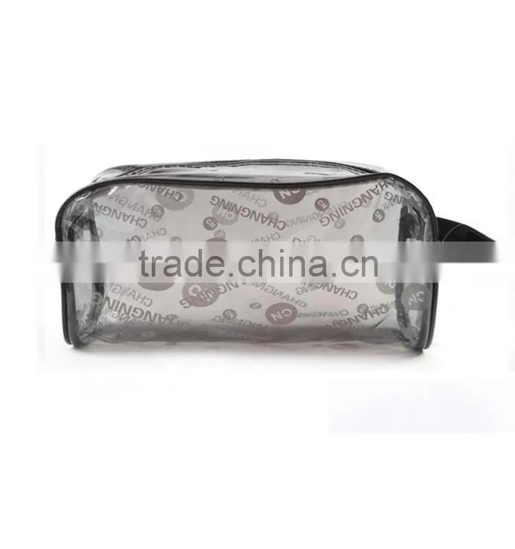 Wholesale fashion custom korean cosmetic transparent pvc pencil bag with zipper closure