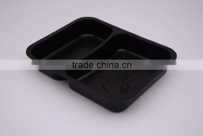 hot hot hot sale black plastic disposable microwave lunch box food container