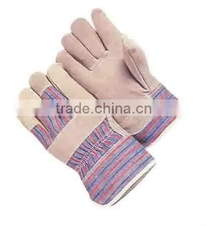 Leather canvas gloves