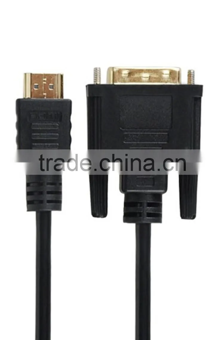 best price for high resolution DVI to HD MI cable 24+1 with gold plated connector