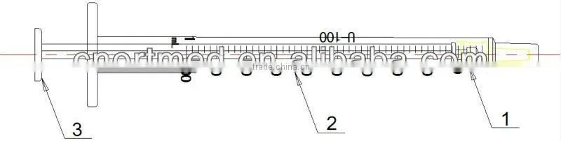 0.3ml 0.5ml 1ml Disposable Sterile Insulin Syringe