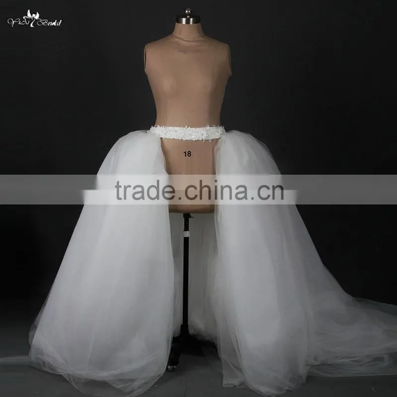 RSW876 Removable Tulle Overskirt Wedding Dresses 2015 China For Fat Woman In Dubai With Detachable Train