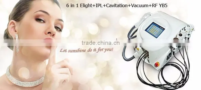 CE approved 6 IN 1 ipl face toning electric wrinkle remover machine with Cavitation RF