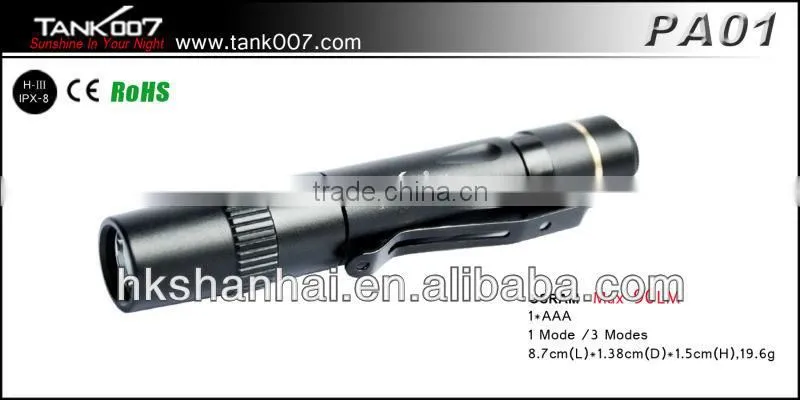 TANK007 PA01 penlight/caplamp