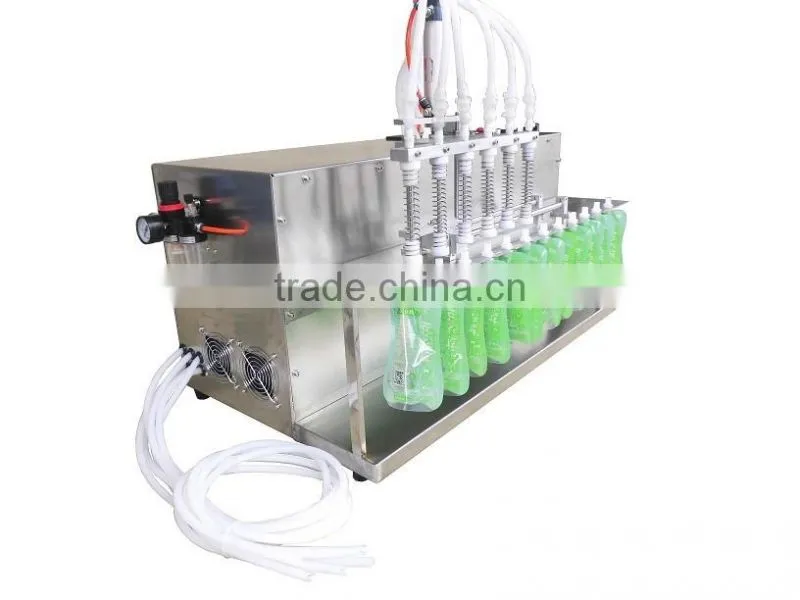 Semi automatic six heads liquid water filling machine for spout bags