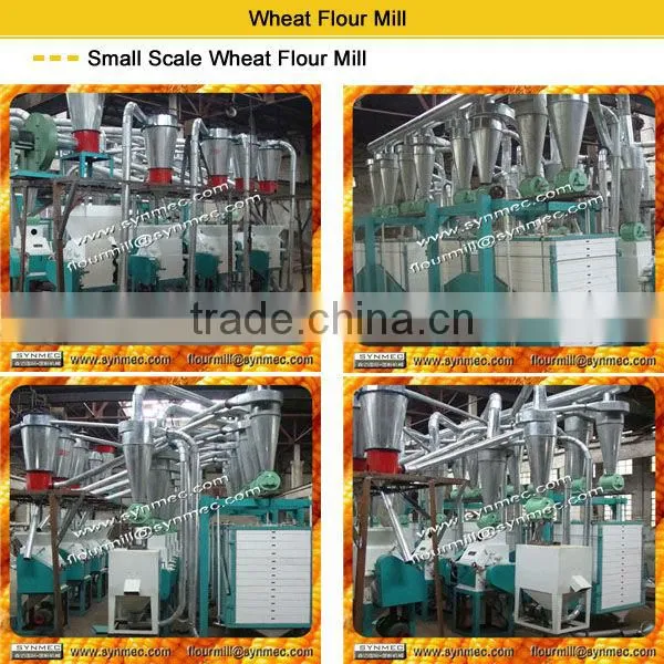 Middle Scale wheat milling machines, grain flour mills machinery