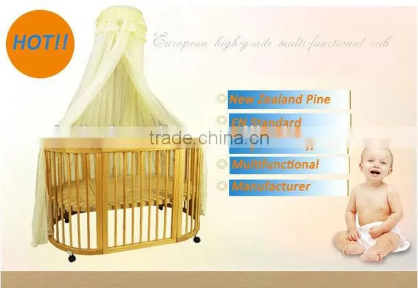3 in 1 white sleigh wooden baby crib / baby cot