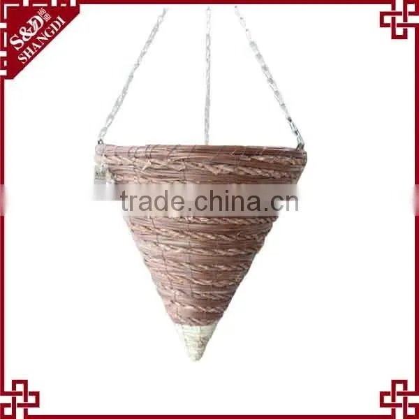 Classic Finial Rope and Fern round cone european hanging baskets