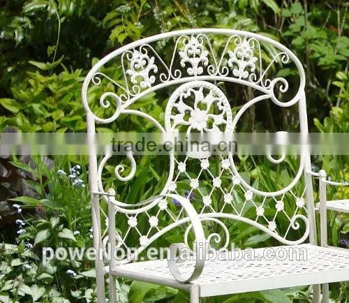 Outdoor Folding Metal Garden Bench With Table