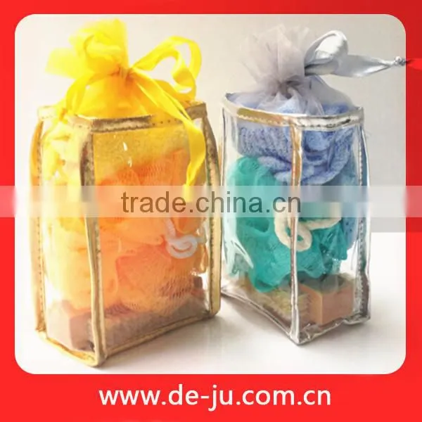 Glove Brush Sponge Flowers Travel Gift Hotel Bath Set
