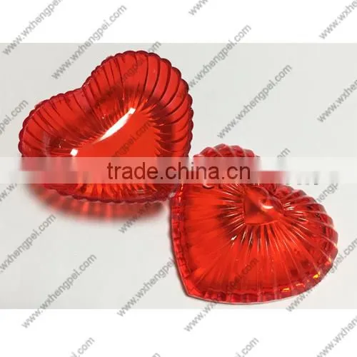 Cleverish portable cute red heart-shaped plastic storage jewelry wedding box kit