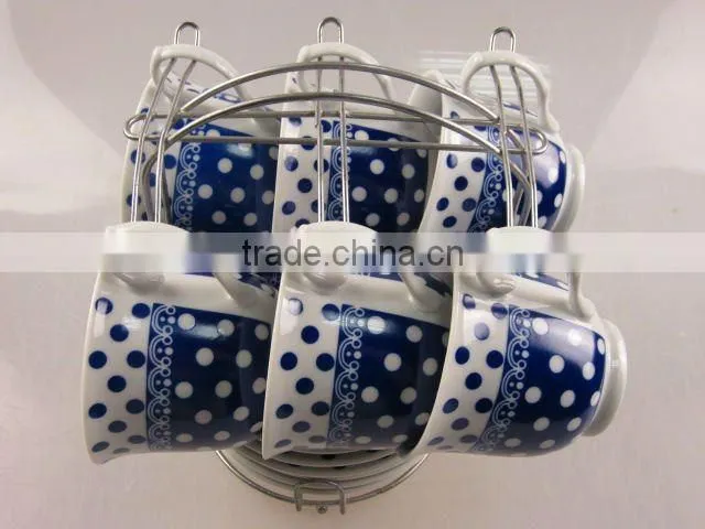 Stock set of coffee cup with saucer