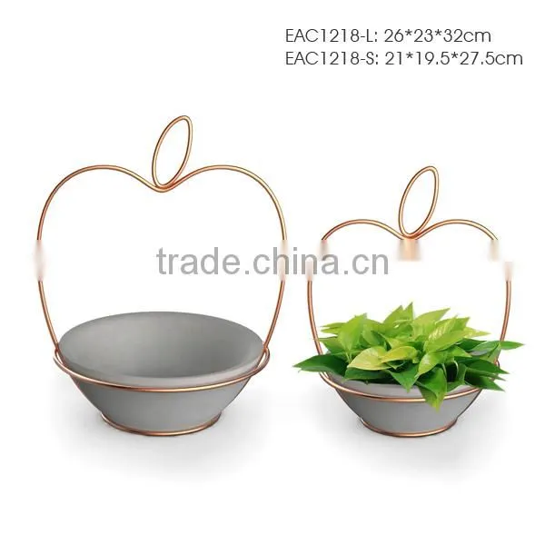 Home decor glass tube concrete or cement garden flower pot
