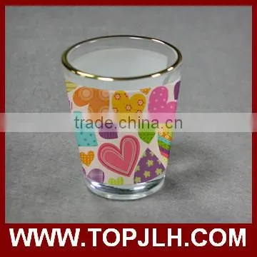 Party favor heat press printed mini shot glass beer mug