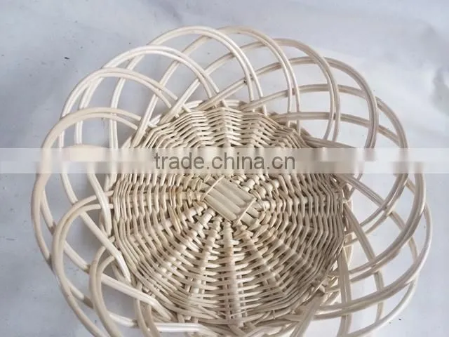 Sets decorative disposable wicker round basket tray