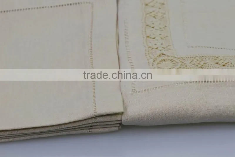100% cotton plain hemstitched table napkins, set of 6