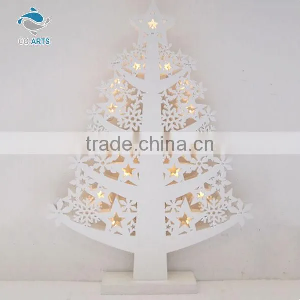 Good quality holiday decoration white battery charge tree light wood