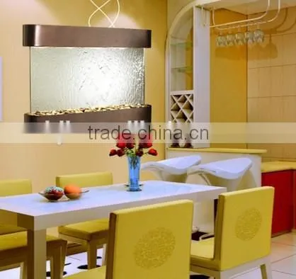 Restaurant indoor wall mounted water wall decorative glass mirror