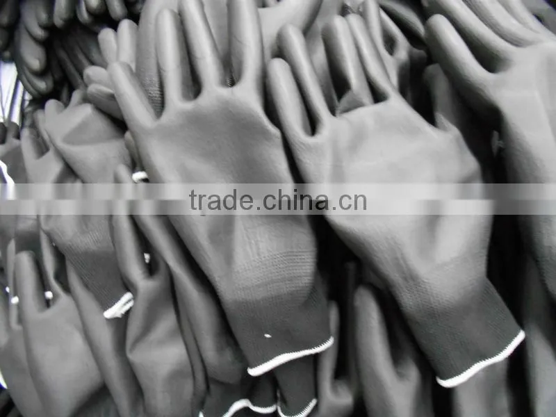 DDSAFETY Hot Sale 2016 Black PU Gloves Safety Gloves