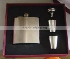 stainless steel flagon set(flagon+2pcs cups+funnel)