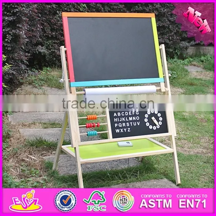 2016 new design double-sided children wooden adjustable drawing board W12B103