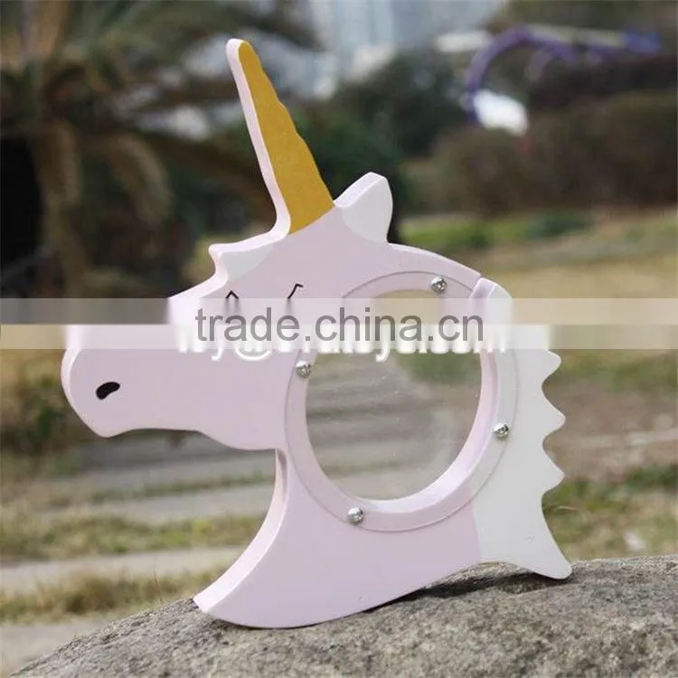New design lovely wooden unicorn piggy bank for kids W02A257