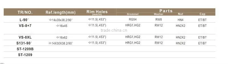2014 HOT China Clamp-In Tire Valves