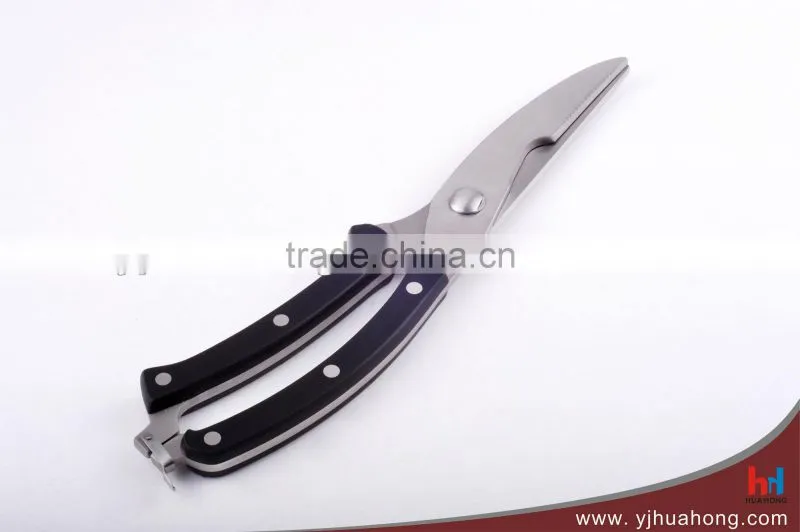 Soft touch handle shrimp scissors,kitchen scissors