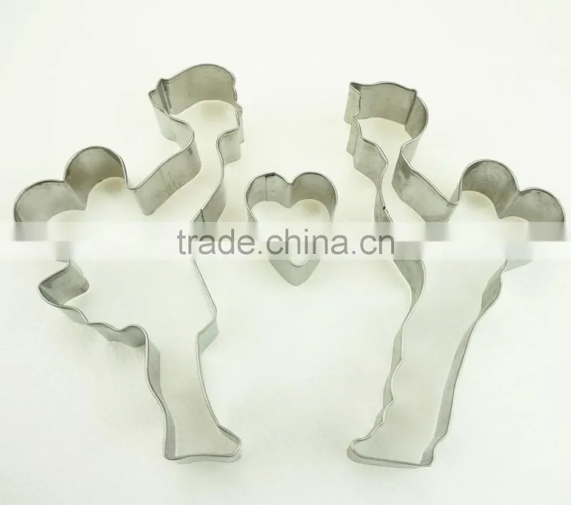 47040 wedding kissing shape stainless steel cookie cutter set