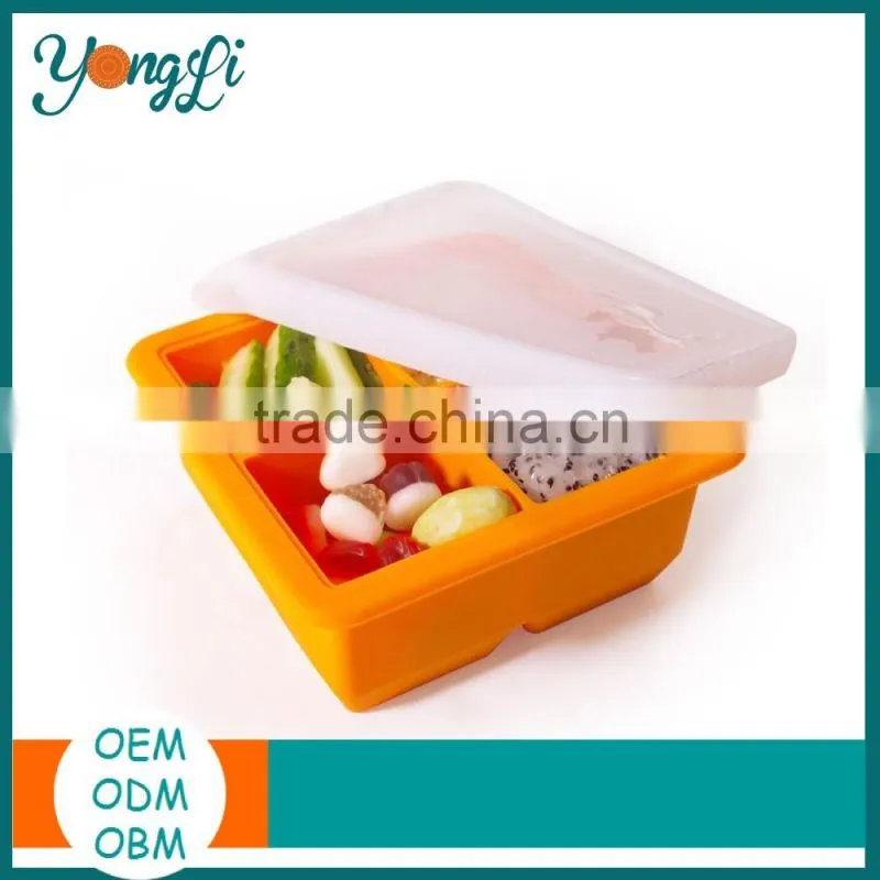 Eco-Friendly Feature And FDA Certification Large Squares Silicone Ice Cube Tray