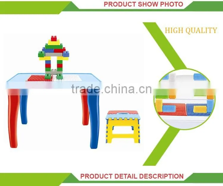 wholesale assembly multi function building blocks children table and chair set toy