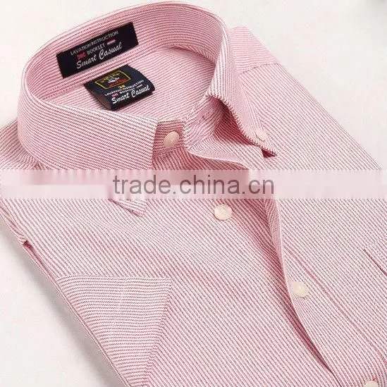 2013 cotton man's short sleeve oxford shirts men button down collar stripes oxford shirts for man