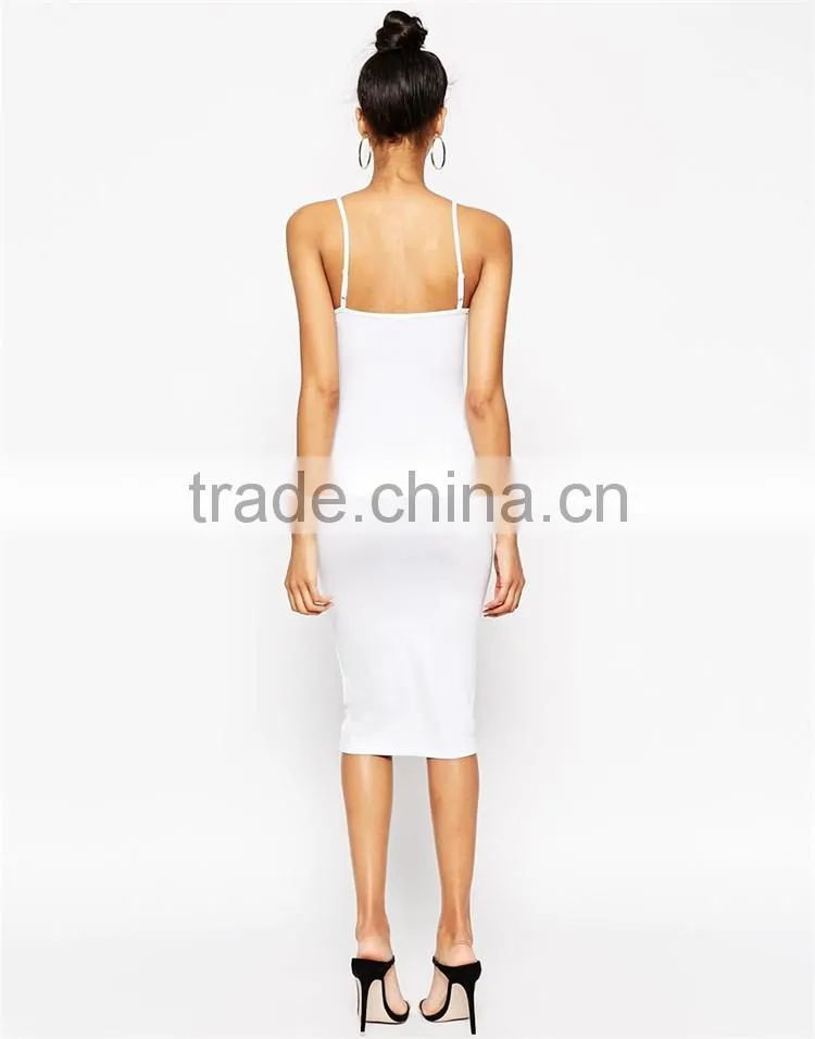 Womens spaghetti strap fancy midi cami fancy dress, bodycon black and white fancy dress