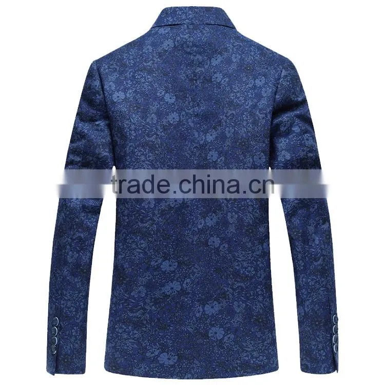 Wholesale Fashion Men'S Printed Suit Polyester Jacket Blzer Made In China