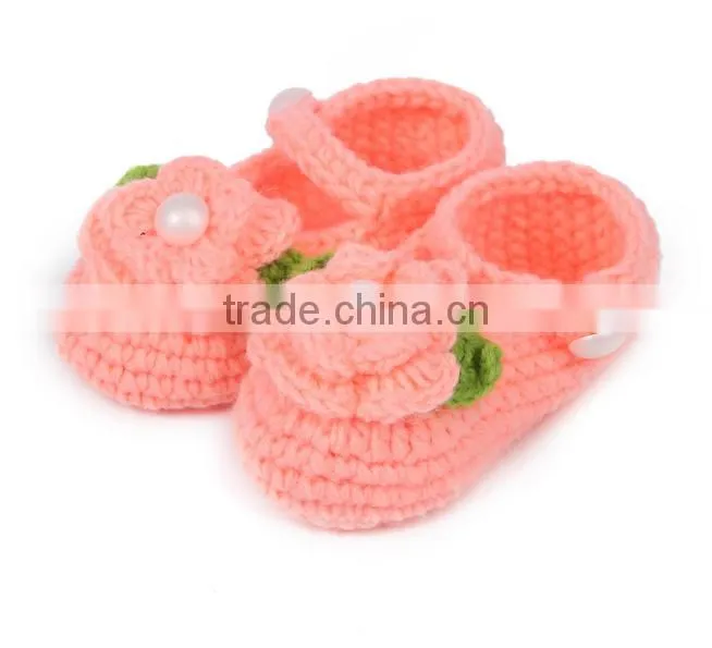 beautiful flower crochet shoes baby handkame knitting shoes