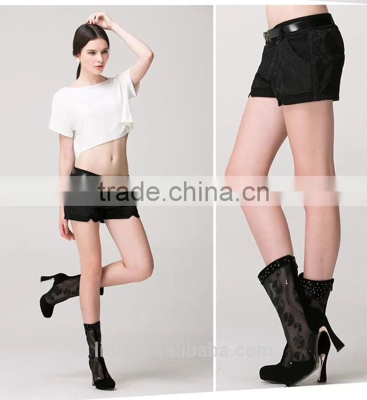 Fashionable cheap casual elastic waist new fashion short pants