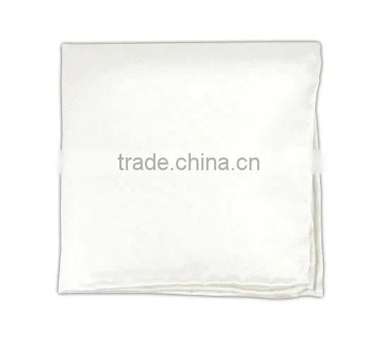 solid color hand-rolled borders silk twill white pocket squares