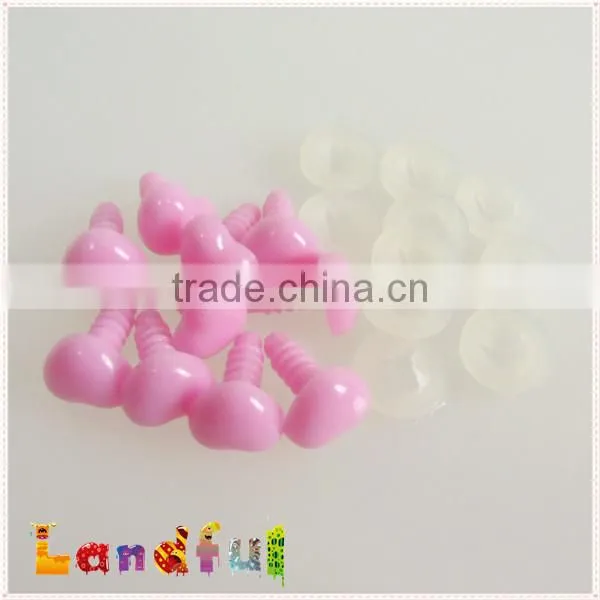 Plastic Safety Heart Nose in Pink for Crochet Dolls