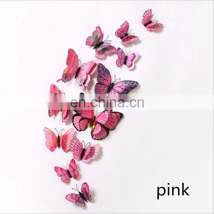 Wholesale High Quality 3D Double Butterfly PVC Wall Sticker Home Decoration