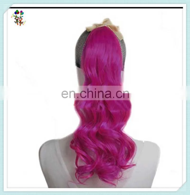 Girls Fancy Dress Purple Sexy Long Curly Ponytail Hair Extensions HPC-0157
