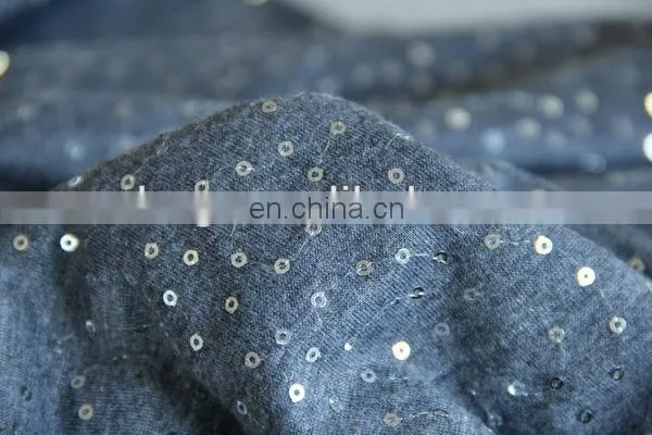 Melange Knit Spangle Embroidery