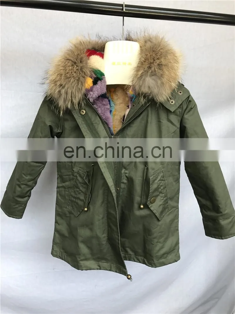 Hot Selling Kids Winter Fur Jackets with Fox Fur Lining and Collar